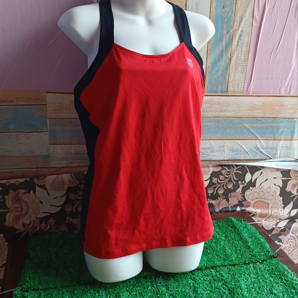 Women's Red and Black Tank Top